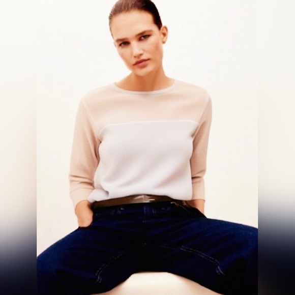 Jennifer Lopez Blush Pink Shimmer Lurex Sweater - Picture 1 of 7